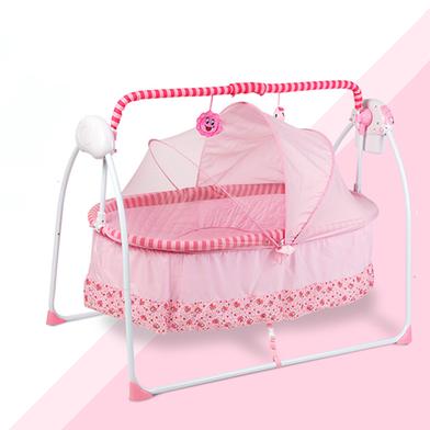 Electric Cradle Crib Baby Shaker Rocking Chair Baby Bed Swing primi pink colour image