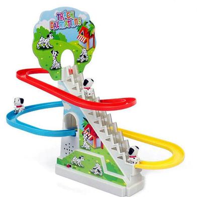 Electric Rotary Slide Track Children's Toys Musical Educational Toys For Children Small Dog Will Climb The Stairs image