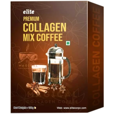 Elite Premium Collagen Mix Coffee Vertical Bar Fat Burning Vertical Bar Skin Glow Vertical Bar Sugar-Free (120g) image