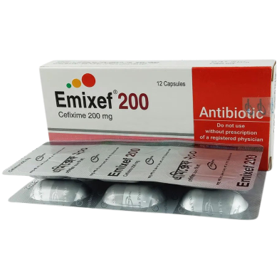Emixef 200 mg Capsule-6's Strip image