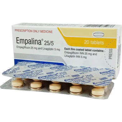 Empalina 25 mg, 5 mg Tablet 10's Strip image