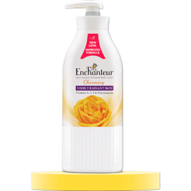 Enchanteur Charming Satin Smooth Perfumed Lotion With Vitamin A, C, E And Niacinamide / 400ml Made In Malaysia image