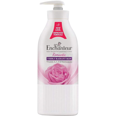 Enchanteur Romantic Satin Smooth Perfumed Lotion with Vitamin A, C, E and Niacinamide 400ML Made In Malaysia image