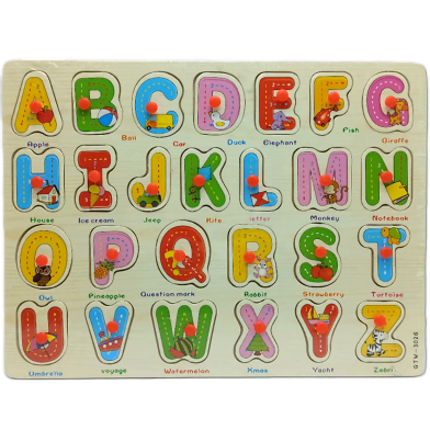 English Abcd Wooden Alphabet Puzzle Board For 1 3 Years Old Girls And Boys For Learning image