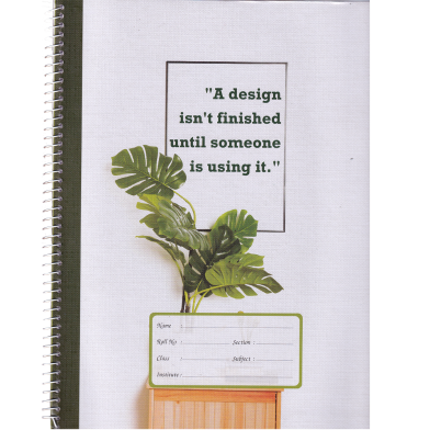 Any Design Floral Spiral Khata (White) - 200 Pages image