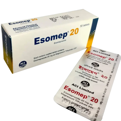 Esomep 20 mg Tablet 10's strip image