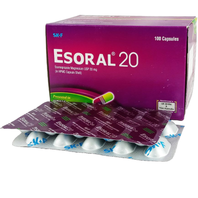 Esoral 20 mg Capsule 10's Strip image