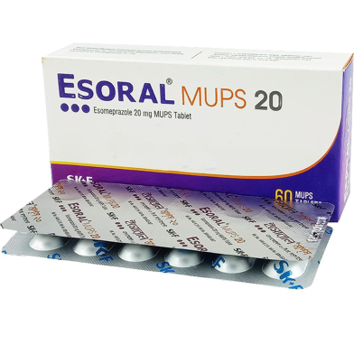 Esoral MUPS 20 mg MUPS 12's Strip Tablet image
