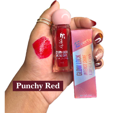 Everly Beauties Glow Lock Intense Shine Lip Gloss - Punchy Red image