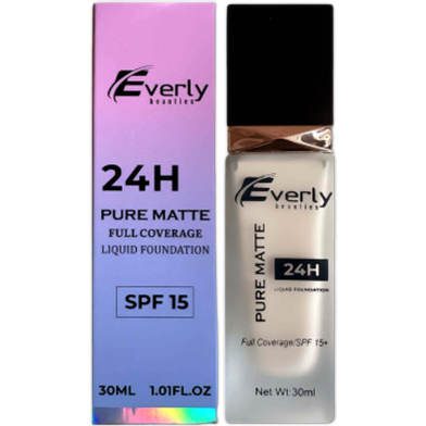 Everly Beauties Pure Matte Full Coverage Foundation - Natural image