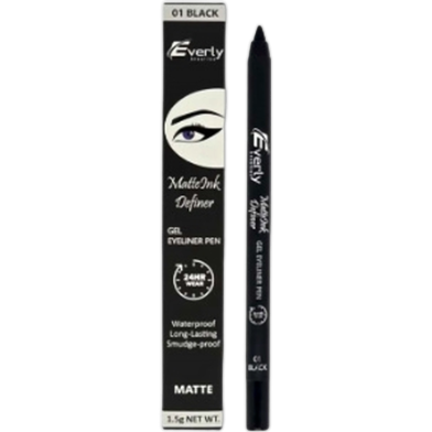 Everly Matte Ink Definer Waterproof Gel Eyeliner Pen - 01 Black image