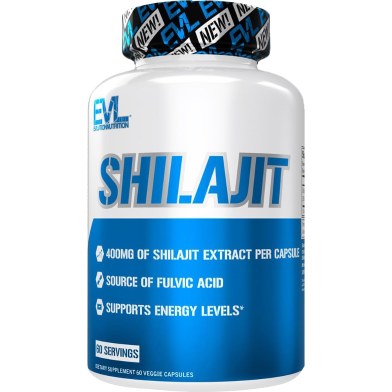 Evlution Nutrition Shilajit Energy Support 400mg Shilajit Extract Fulvic Acid Supplement Vegetarian Capsules for Workout Performance 60 Servings image