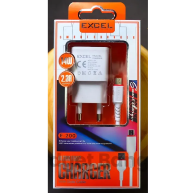 Excel E-200 Micro USB Fast travel charger Adapter 2.3A (14W) image