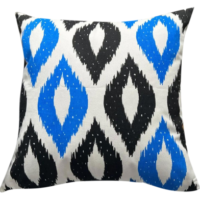 Agrey Hometex Exclusive Cushion Cover Blue And Black 14 x14 Inch image