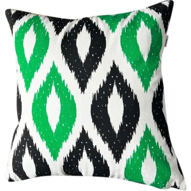 Exclusive Cushion Cover Green And Black 14x14 Inch image