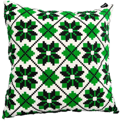 Agrey Hometex Exclusive Cushion Cover Green And Black 22x22 Inch image