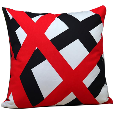 Exclusive Cushion Cover, Red And Black 14x14 Inch Set of 5 image