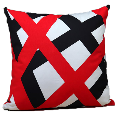 Exclusive Cushion Cover, Red And Black 20x20 Inch image