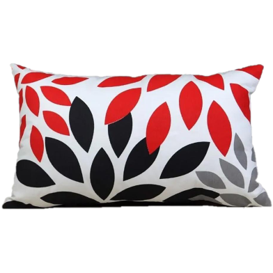 Agrey Hometex Exclusive Cushion Cover, Red, Black, Ash 20x12 Inch image