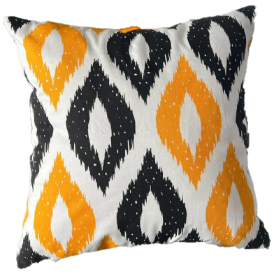 Agrey Hometex Exclusive Cushion Cover, Yellow And Black 14x14 Inch image