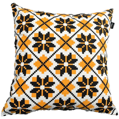 Agrey Hometex Exclusive Cushion Cover, Yellow And Black 22x22 Inch image