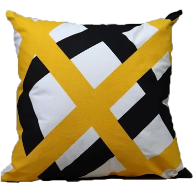 Exclusive Cushion Cover, Yellow And Black 14x14 Inch Set of 5 image