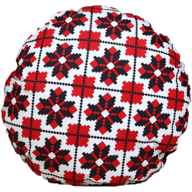 Agrey Hometex Exclusive Round Cushion Cover, Red And Black 20x20 Inch image