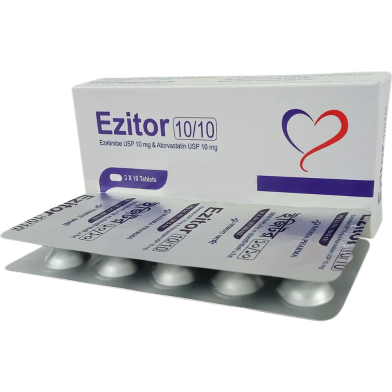 Ezitor 10 mg Plus 10 mg Tablet 10'S Strip image