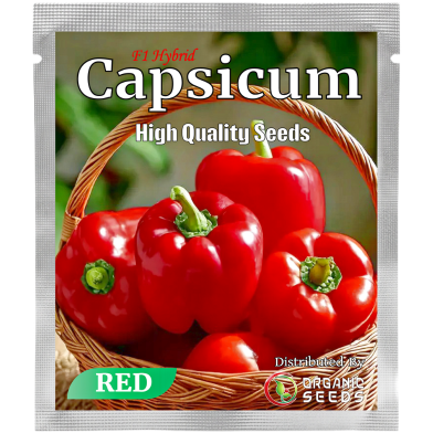 F1 Hybrid Red Capsicum Seeds Intact Pack-0.25 gm image