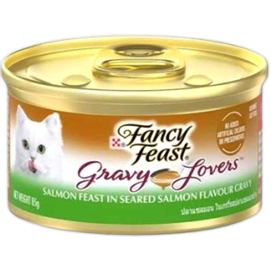 FANCY FEAST Gravy Lovers Salmon Feast in Seared Salmon Flavour Gravy Gourmet Cat Food 85g image
