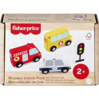 FISHER PRICE WOODEN VEHICLE PACK 2 PLUS JCY32 CN image