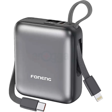 FONENG 10000mAh Power Bank With 2 Built-in Cables (22.5W) image
