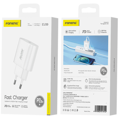 Foneng EU39 PD 20W Quick Charger With Type-C To Type-C Cable Price in Bangladesh
