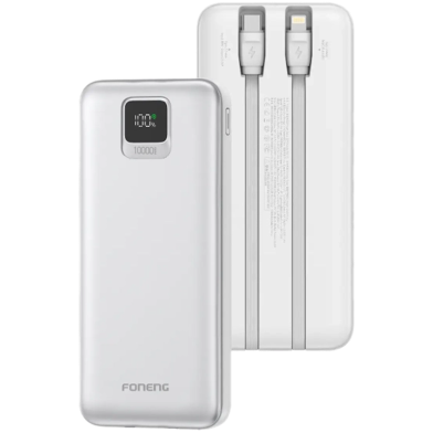FONENG PX135 10000mAh Power Bank With 2 Built-in Cables (22.5W) image