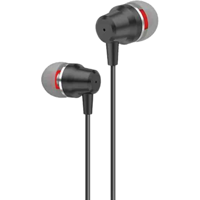 FONENG T52 In-Ear Metal Wired 3.5mm Earphone With Mic - Black image