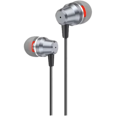 FONENG T52 In-Ear Metal Wired 3.5mm Earphone with Mic - Grey image