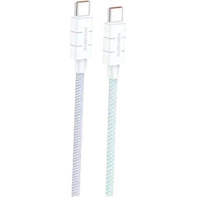 FONENG (XS02) 1.2M Braided Cable 60w And PD 27W Fast Charging Cable Type-C to Type-C- White image