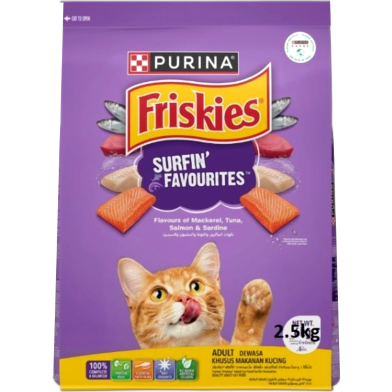 FRISKIES Adult Surfin' Favourites Dry Cat Food 2.5kg (Mackerel, Tuna, Salmon and Sardine Flavou) image