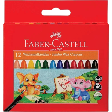 Faber Castell 12 Wachsmalkreiden Jumbo Wax Crayons image