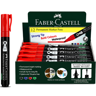 Faber Castell Permanent Marker Pen-12 Pcs image