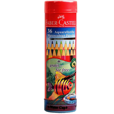 Faber Castell Watercolor Long Pencils (Round Tin And Incl. Brush) image