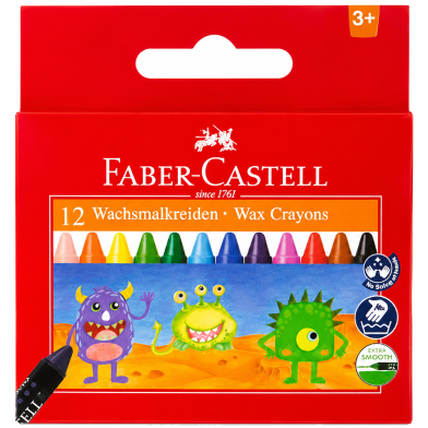 Faber Castell Wax Crayon 75mm 12 Pcs image