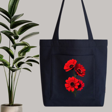 Fabric Tote Bag With Zipper and Pocket image