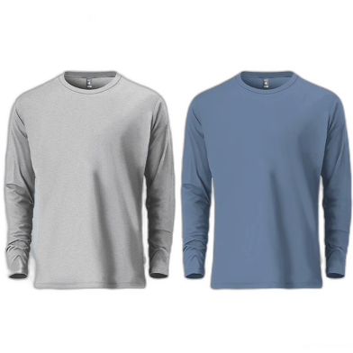 Fabrilife Mens Premium Blank Full Sleeve T Shirt Combo - Stellar and Gray Melange image