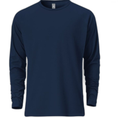 Fabrilife Mens Premium Blank Full Sleeve T-Shirt - Navy image