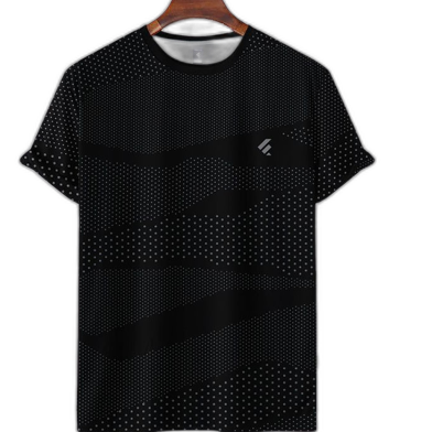 Fabrilife Mens Premium Sports Active Wear T-shirt - Black Dot image