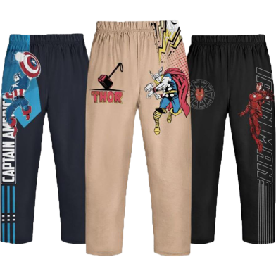 Fabrilife Premium Boys Trouser Combo - Ironman, Thor, Captain America image