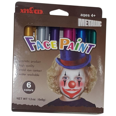 Face Paint 6 Colours (Metalic) Age 4plus image
