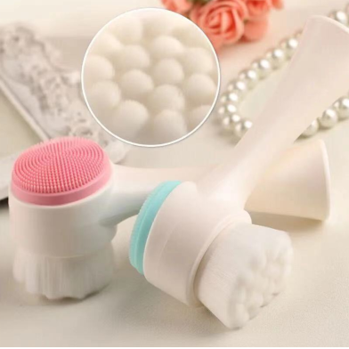 Face Washing Brush Soft Brush Silicone Round Powdered Rice X1 1 Pc Any Color image
