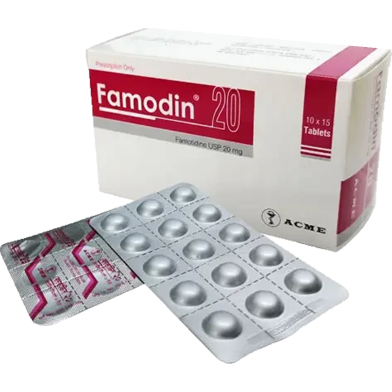 Famodin 20 mg 15's Strip Tablet image